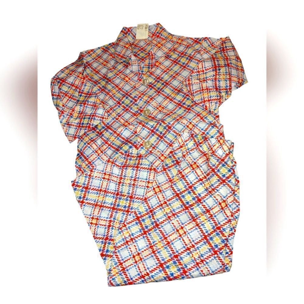Vintage 60s checkered pajama set‎